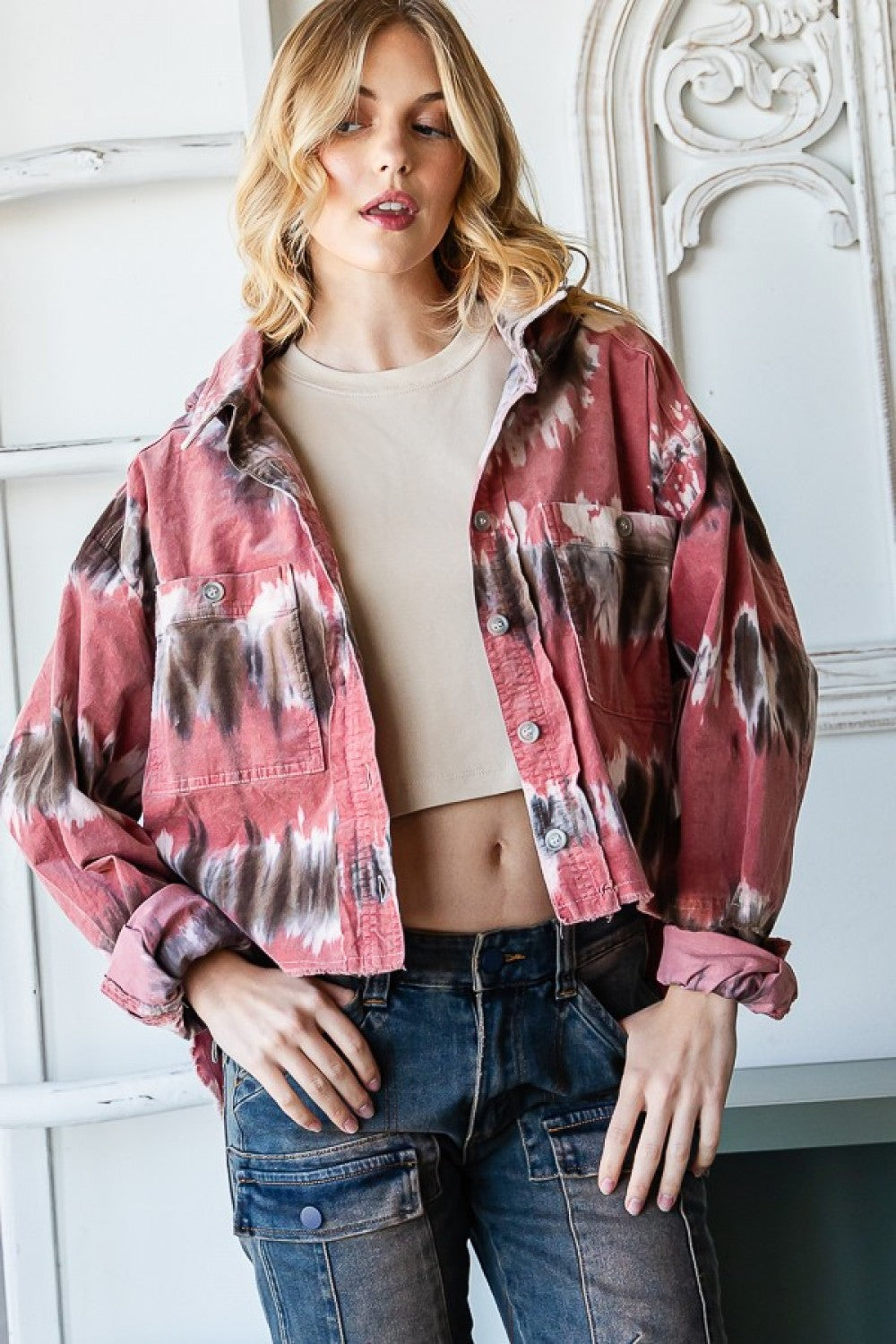 The Karson Kat Tie Dye Corduroy Over Shirt