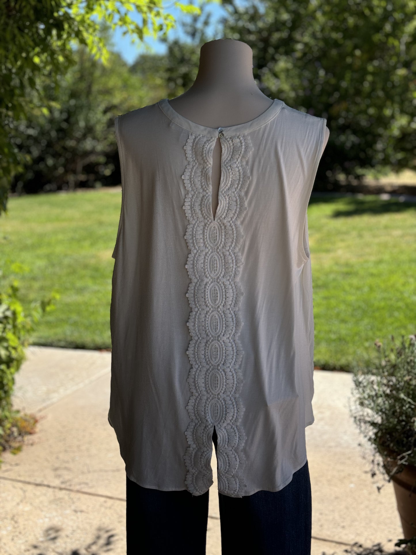 Brocade White Tank