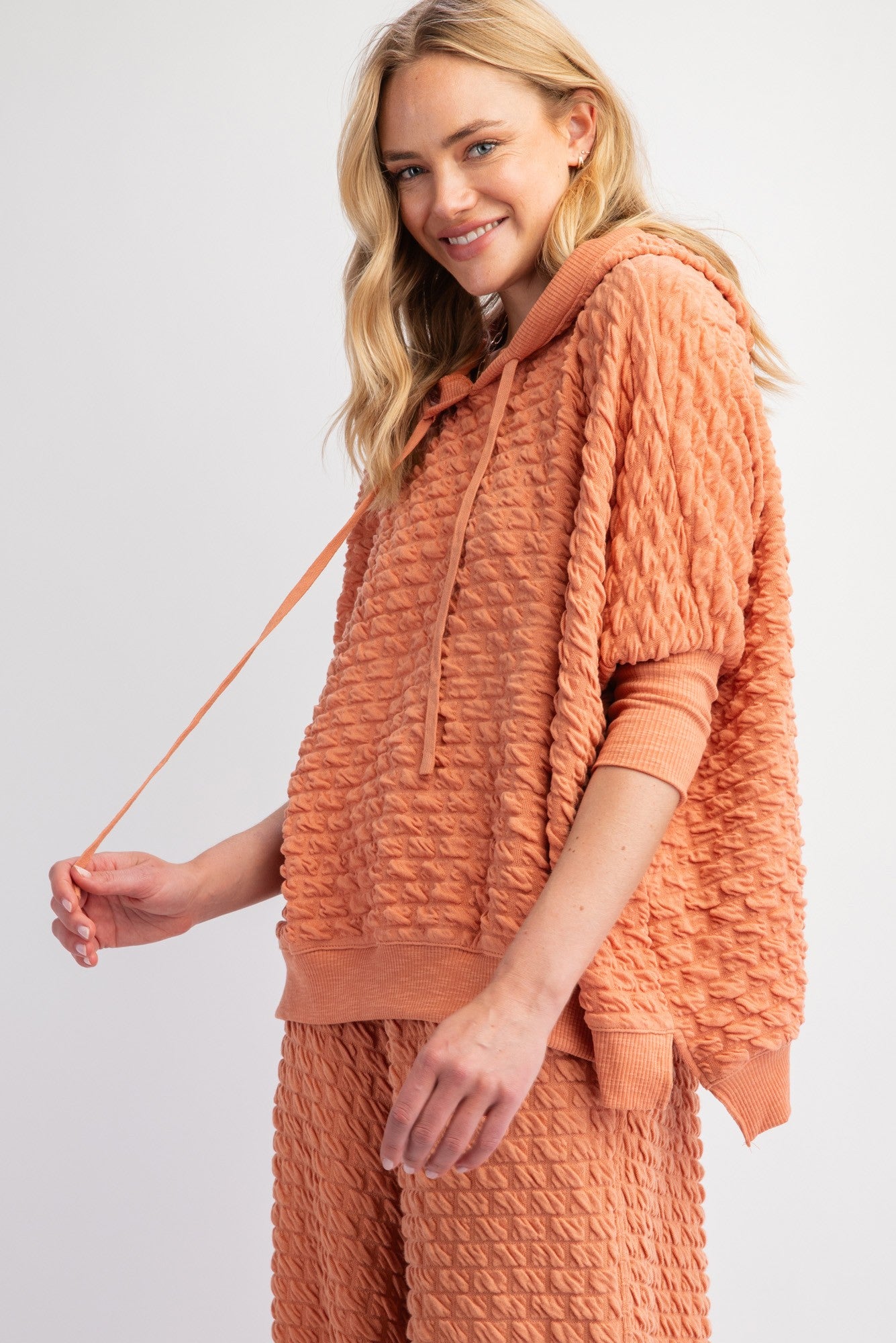 Puff Textured Hacci Knit Pullover