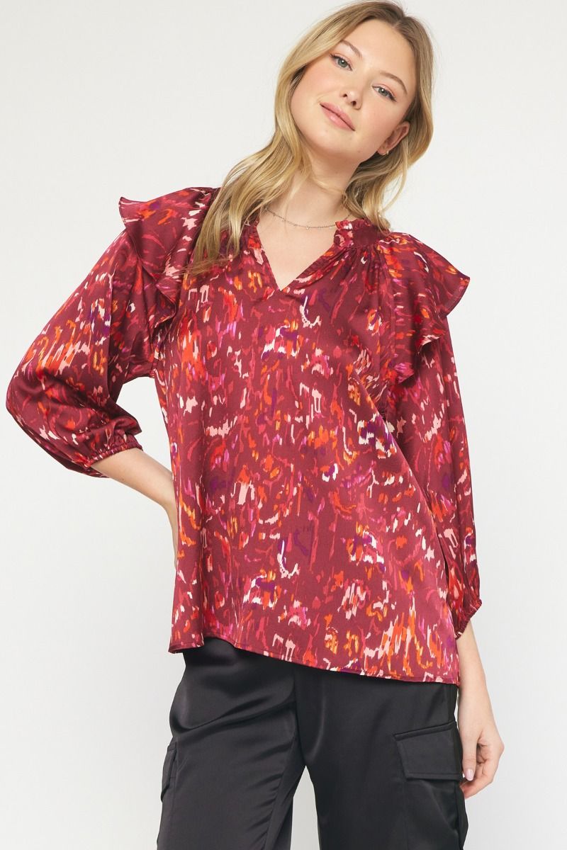 The Ruby Kat Ruffle Sleeve Top