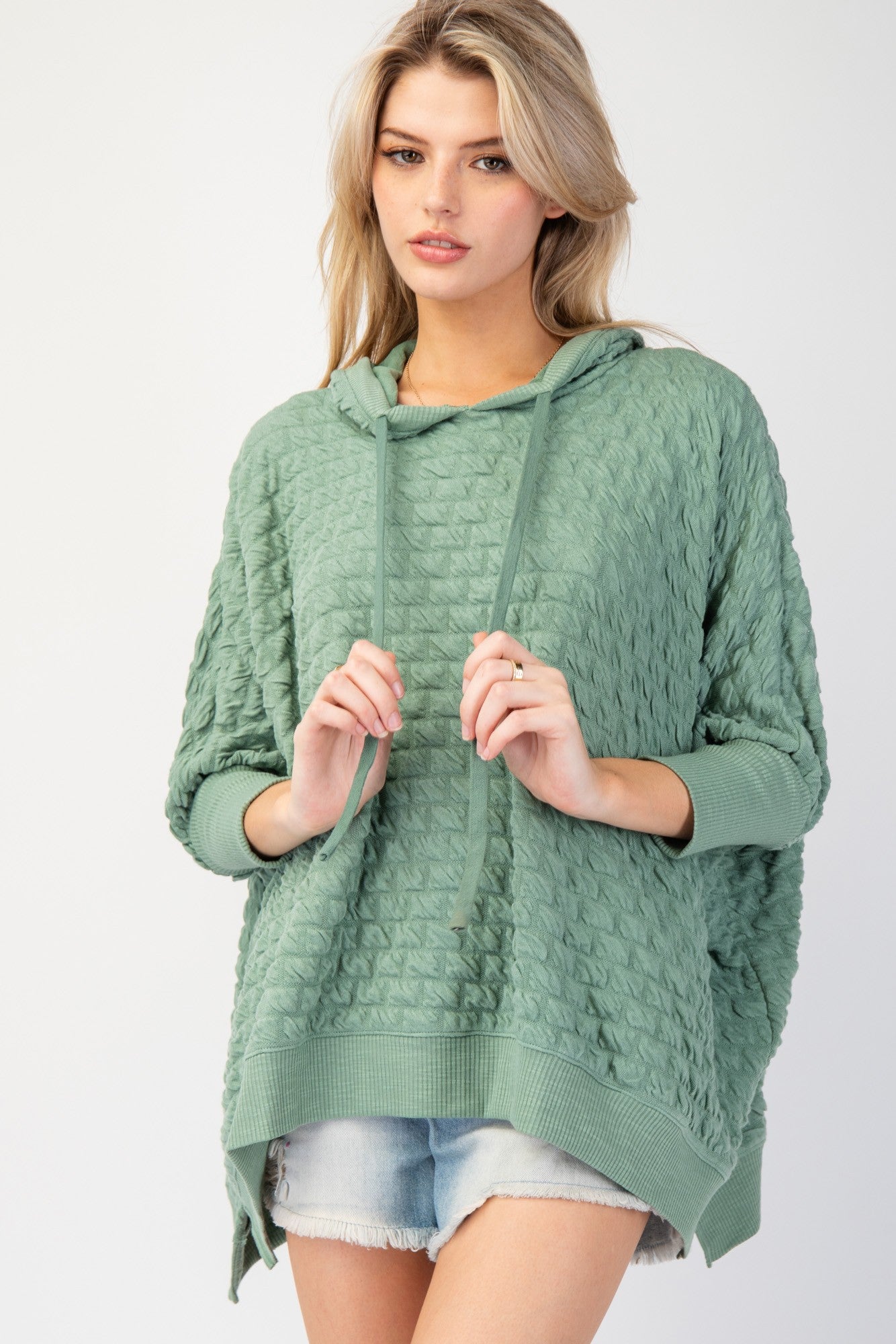 Puff Textured Hacci Knit Pullover