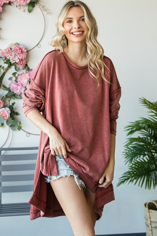 The Tempe Kat Oversized Mineral Washed Pullover