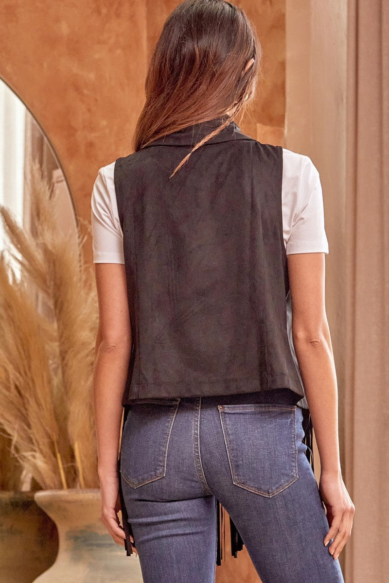 The Stella Kat Faux Suede LUXE Fringe Vest