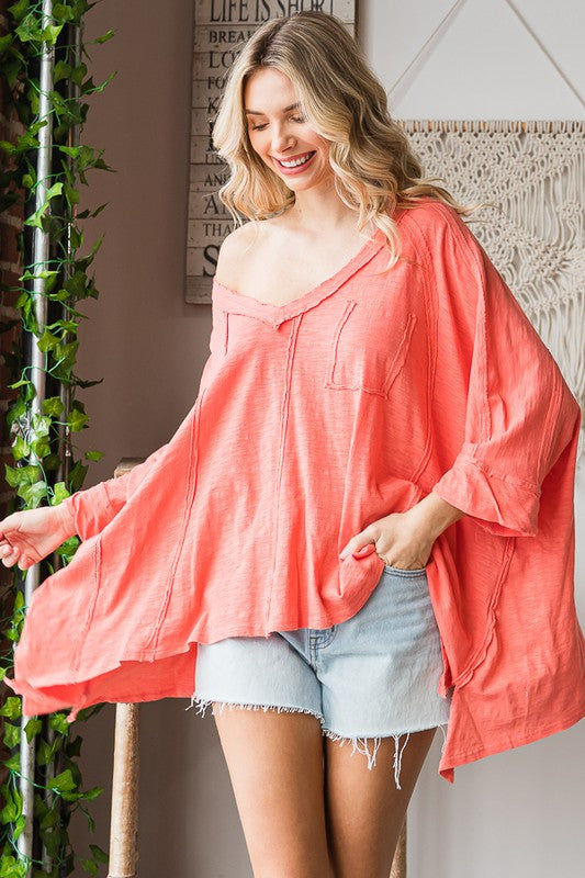 The Arabella Oversized V-Neck Tunic Top