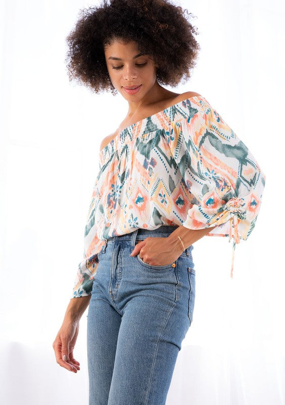 The Candor Boho Off The Shoulder Blouse