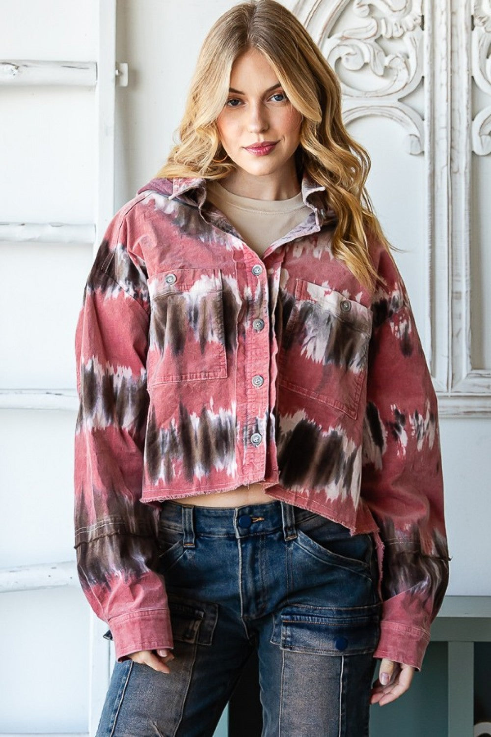 The Karson Kat Tie Dye Corduroy Over Shirt