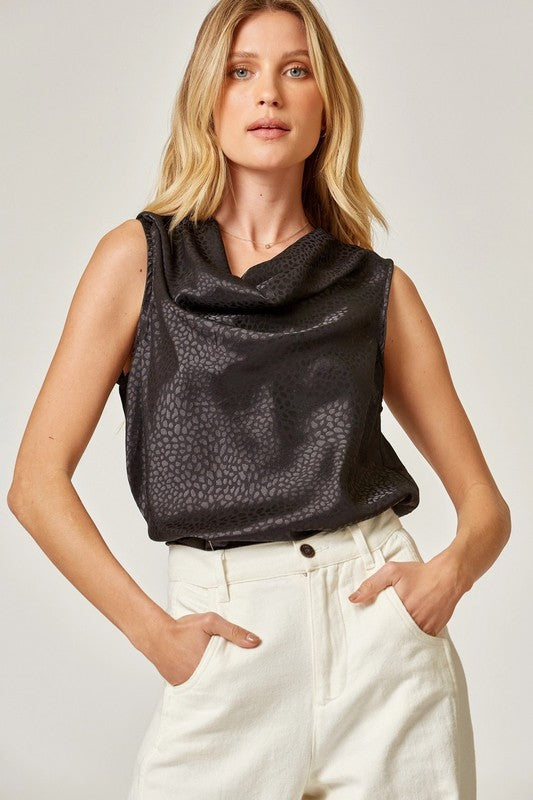 The Mable Leigh Sleeveless Leopard Print Blouse