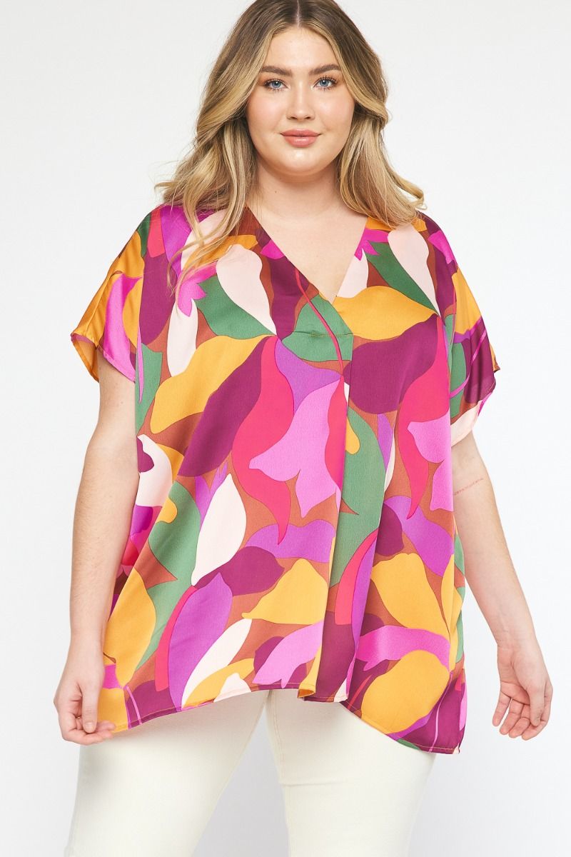 The Rouge Floral Print V-Neck Curve +