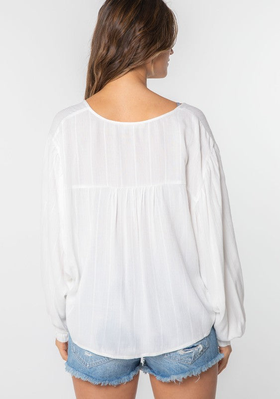 The Dolly Striped Jacquard Sleeve Kimono Top