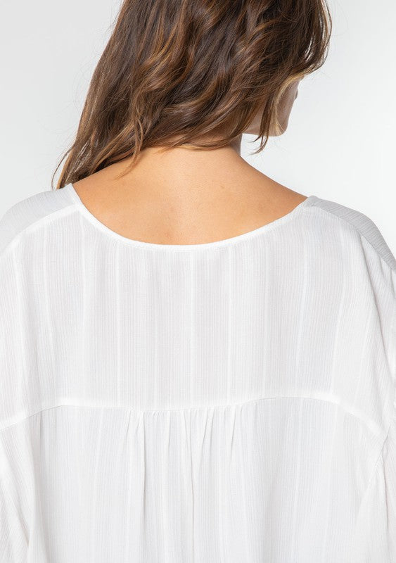 The Dolly Striped Jacquard Sleeve Kimono Top