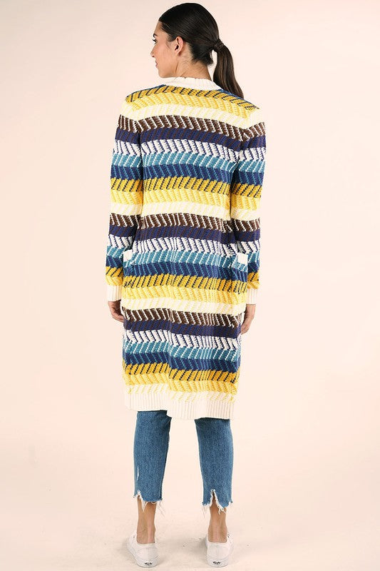 The Collins Striped Cable Cardigan