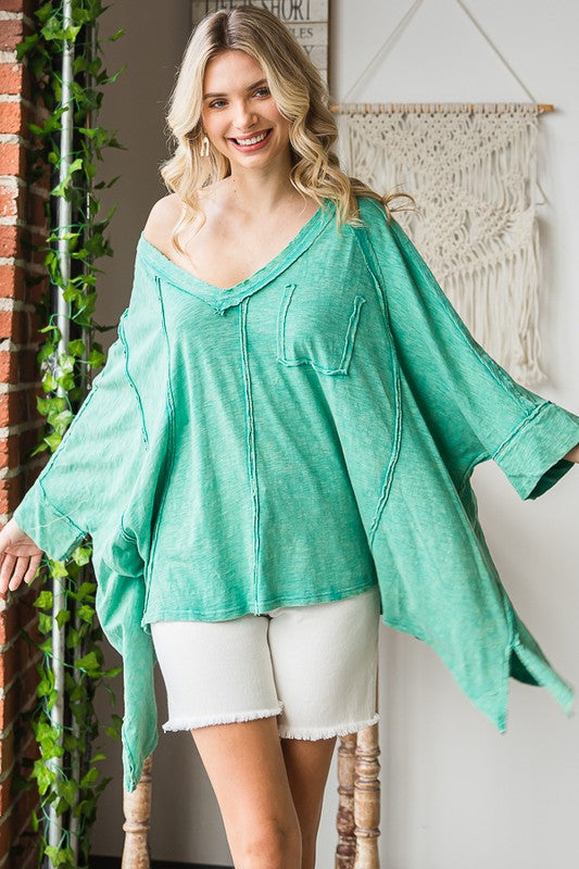 The Arabella Oversized V-Neck Tunic Top