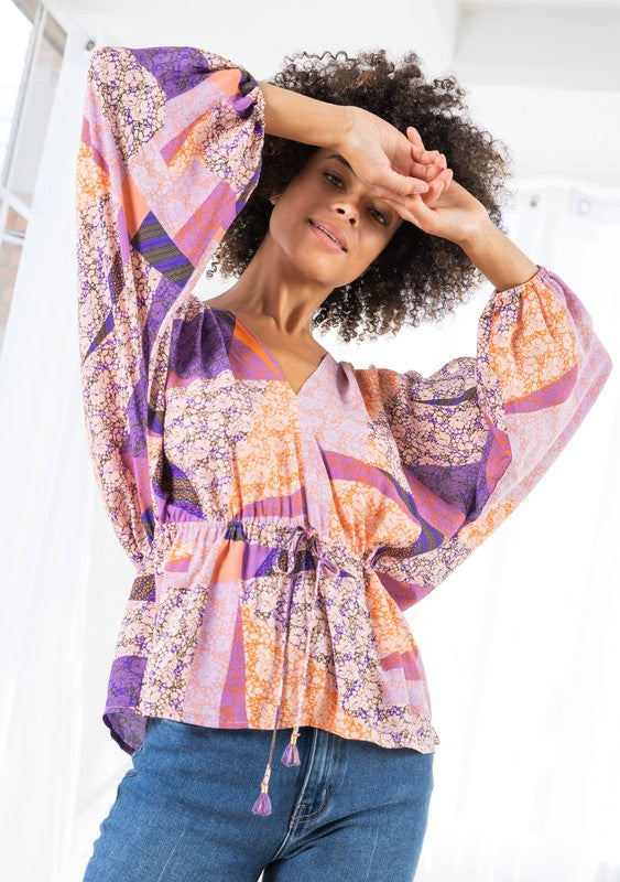 The Bexar Vibrant Floral Boho Top