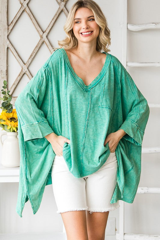 The Arabella Oversized V-Neck Tunic Top