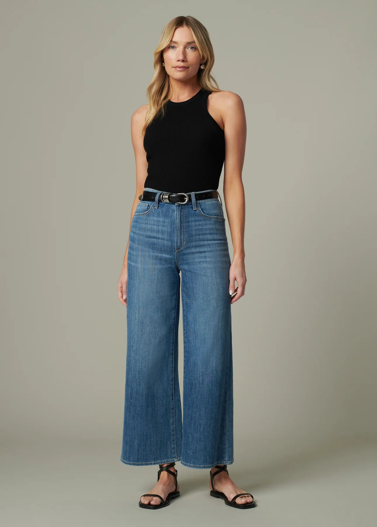 The Mia High Rise Wide Leg Ankle in Smoke Show