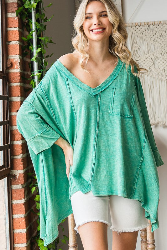 The Arabella Oversized V-Neck Tunic Top