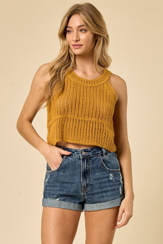 The Preston Crop Crochet Top