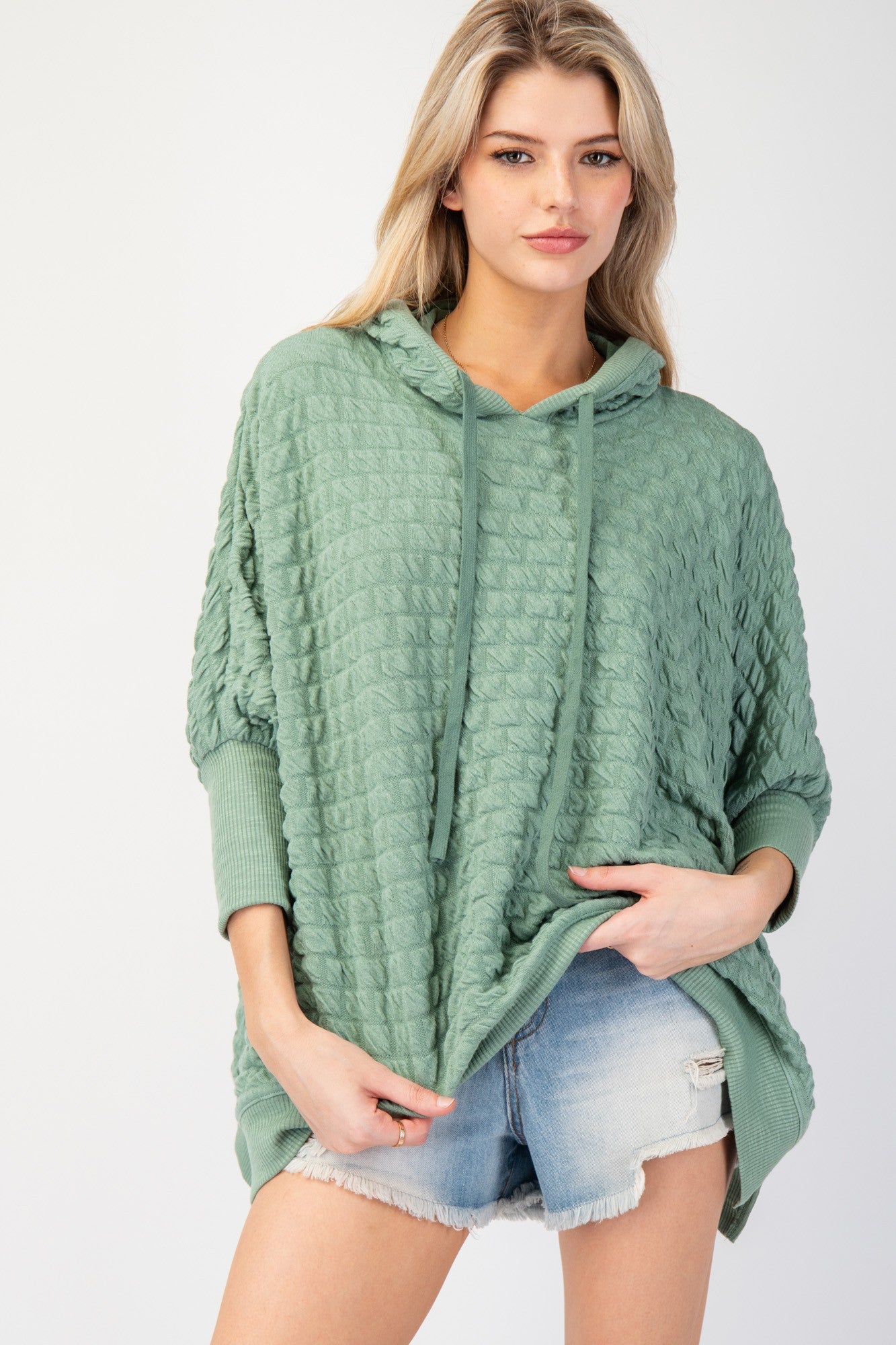 Puff Textured Hacci Knit Pullover