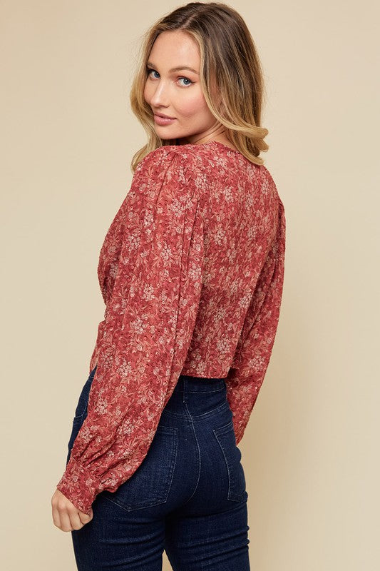 The Rosa Print Front Tie Kimono