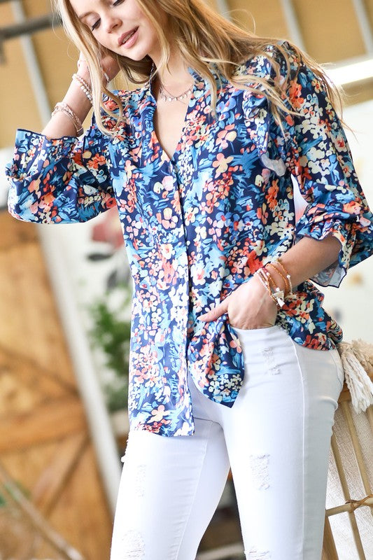 The Flora Kat Retro Button Down