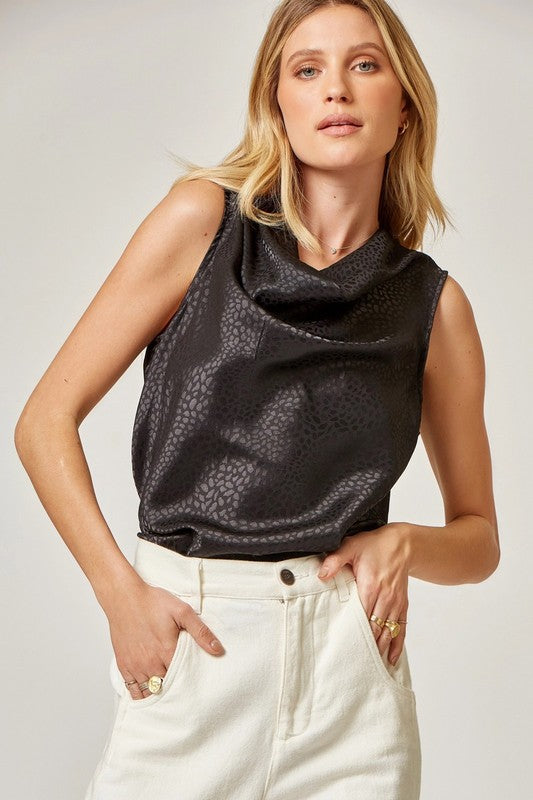 The Mable Leigh Sleeveless Leopard Print Blouse