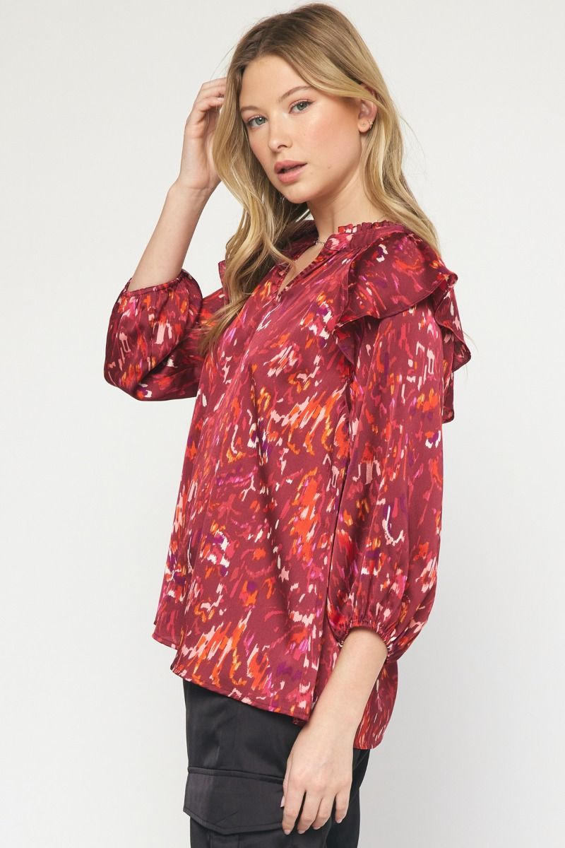 The Ruby Kat Ruffle Sleeve Top