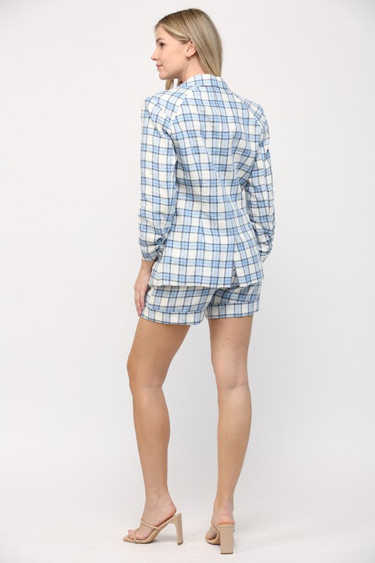 The Club Kat Plaid Linen Blazer