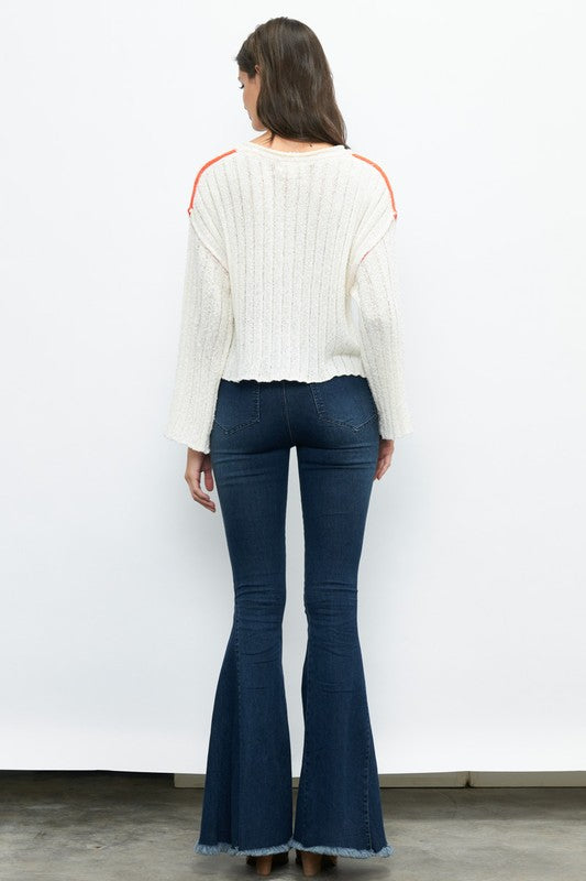 The Everhart Box Fit Ribbed Spring Sweater