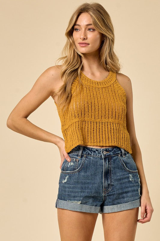 The Preston Crop Crochet Top