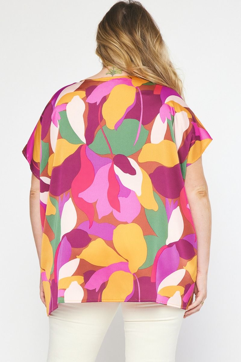 The Rouge Floral Print V-Neck Curve +