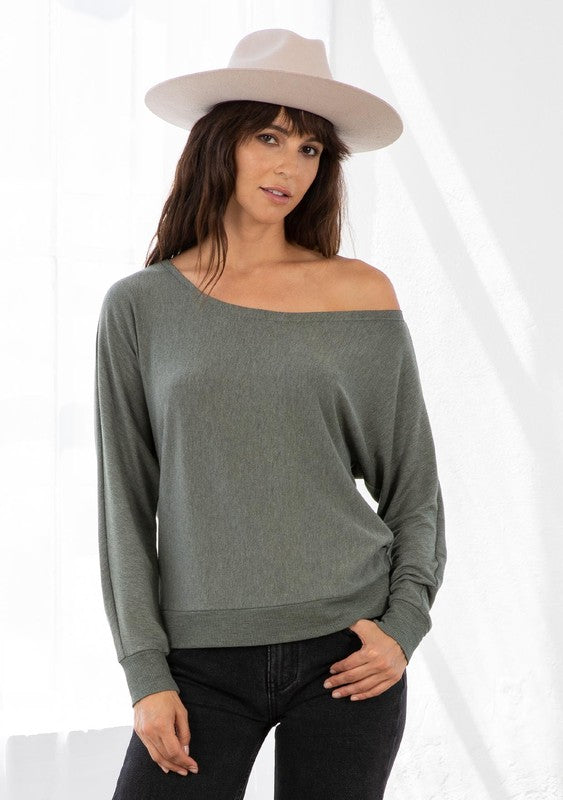 The Cayman Athleisure French Terry Dolman Sleeve Pullover