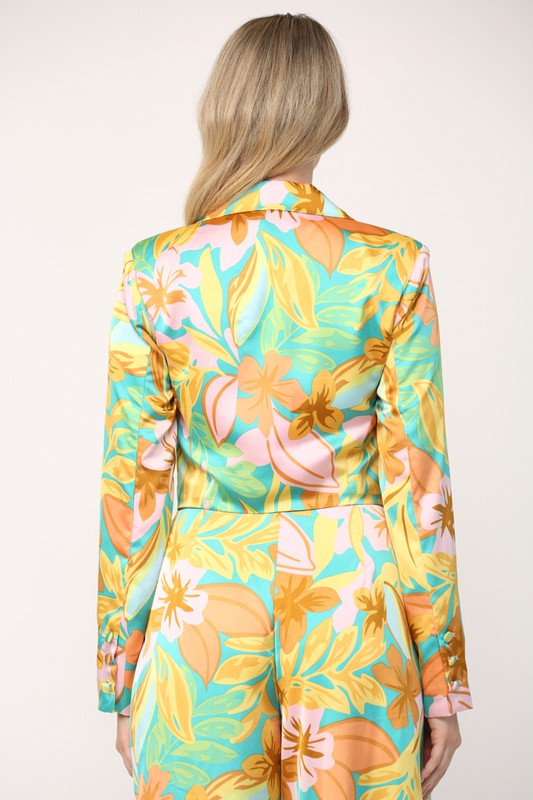 The Chey Kat Tropical Crop Blazer