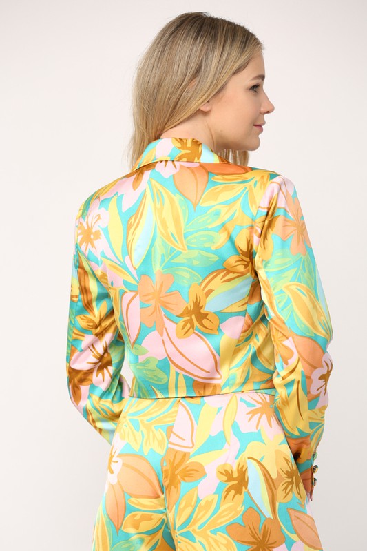 The Chey Kat Tropical Crop Blazer