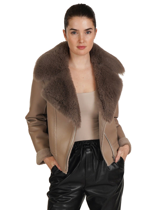 The Alana Kat Fur Aviator Jacket