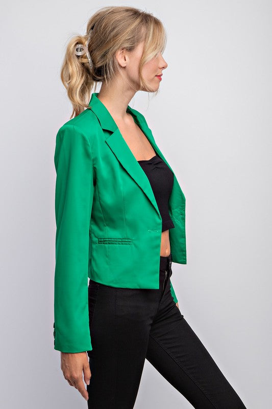 The Patty Kat Satin Crop Blazer