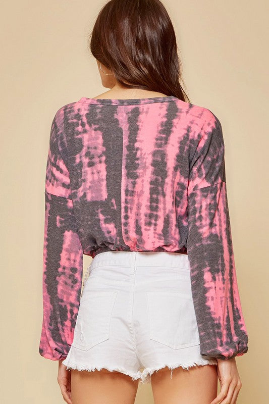 The Bad Axe Heifer Tie Dye Cropped Lightweight Sweat shirt