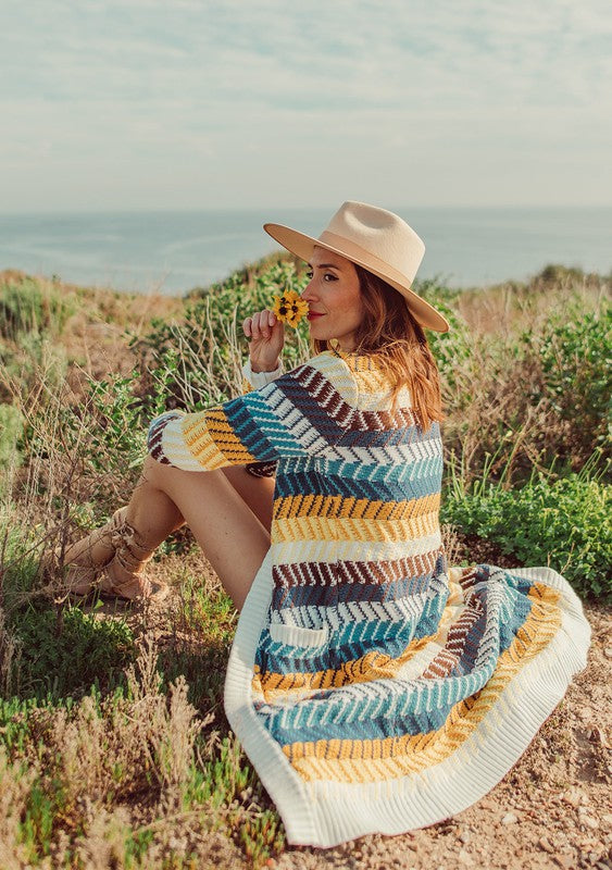 The Collins Striped Cable Cardigan