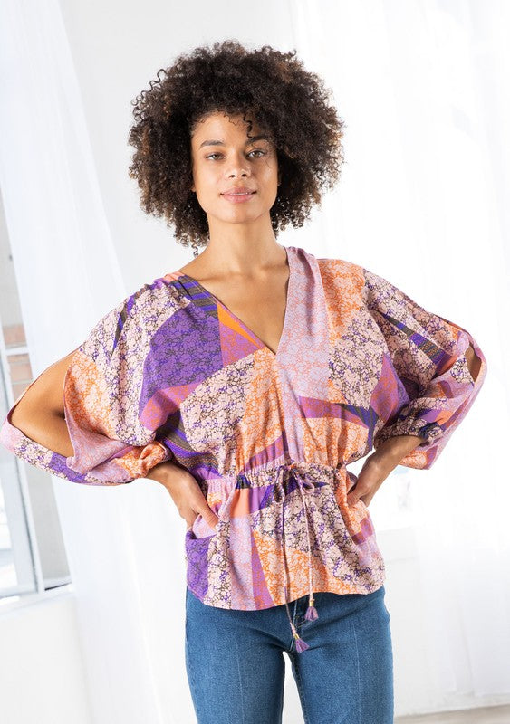 The Bexar Vibrant Floral Boho Top