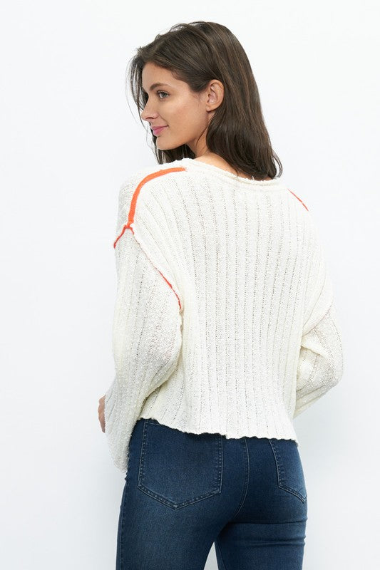 The Everhart Box Fit Ribbed Spring Sweater