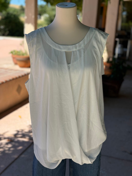 Surplice Round Neck Sleeveless Blouse