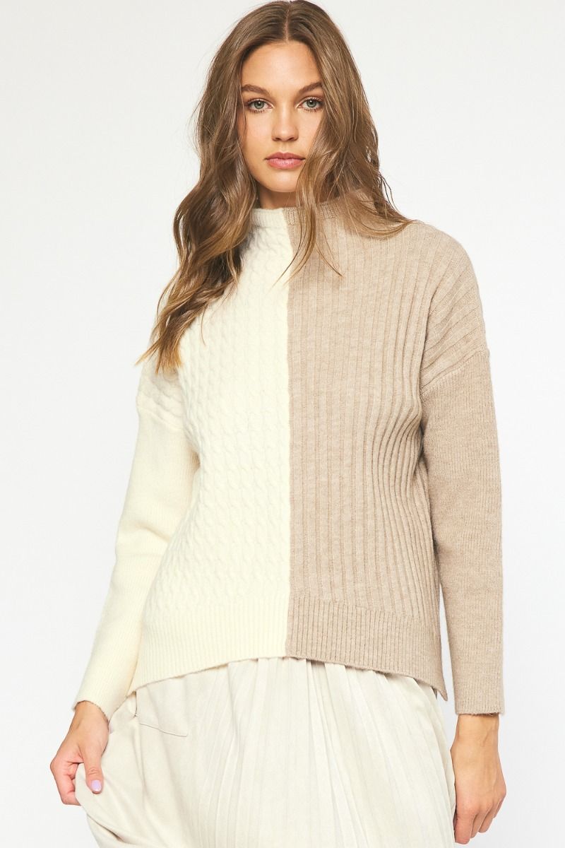 The Mantle Kat Colorblock Turtleneck