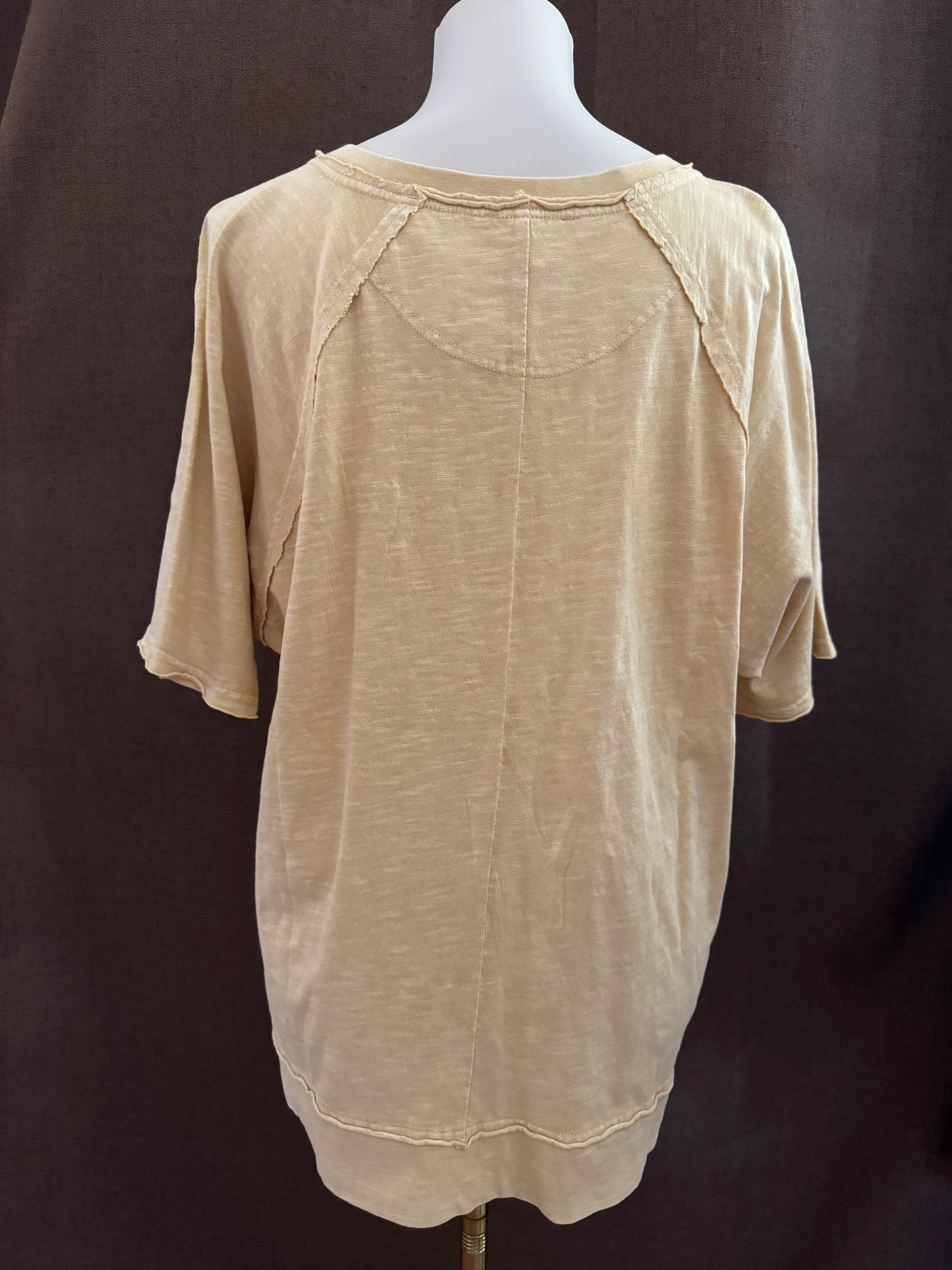 Washed V-Neck Cotton Top