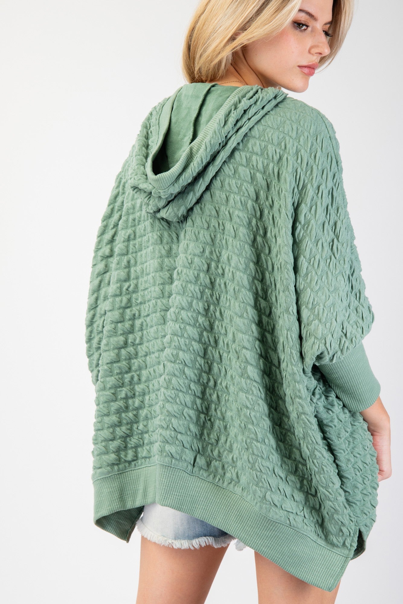 Puff Textured Hacci Knit Pullover