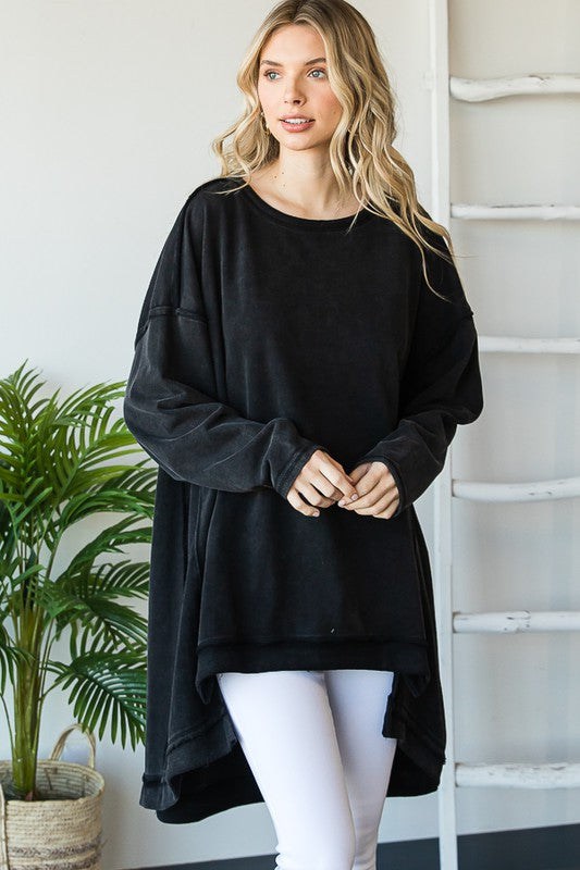 The Tempe Kat Oversized Mineral Washed Pullover