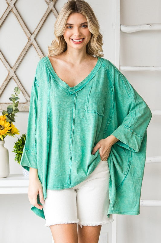 The Arabella Oversized V-Neck Tunic Top