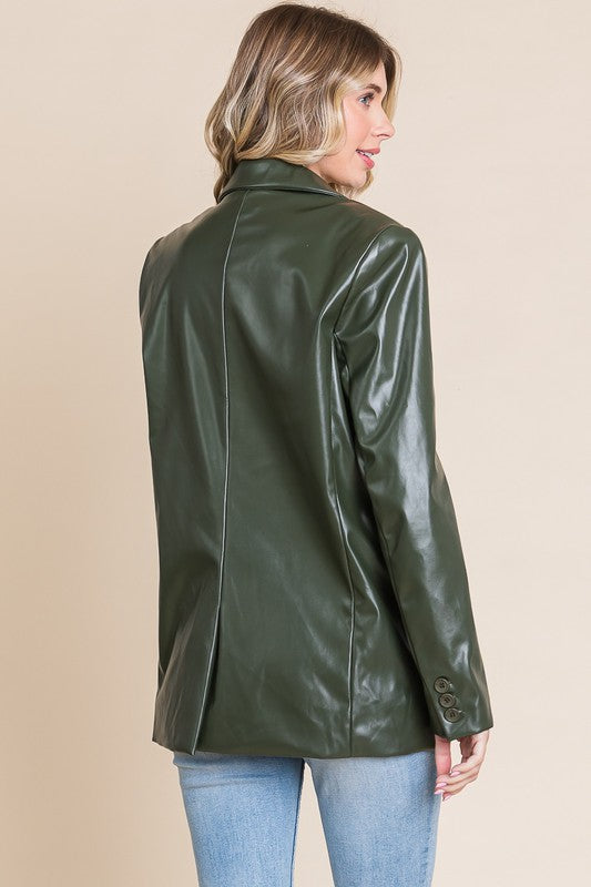 The Allison Kat Faux Leather Blazer