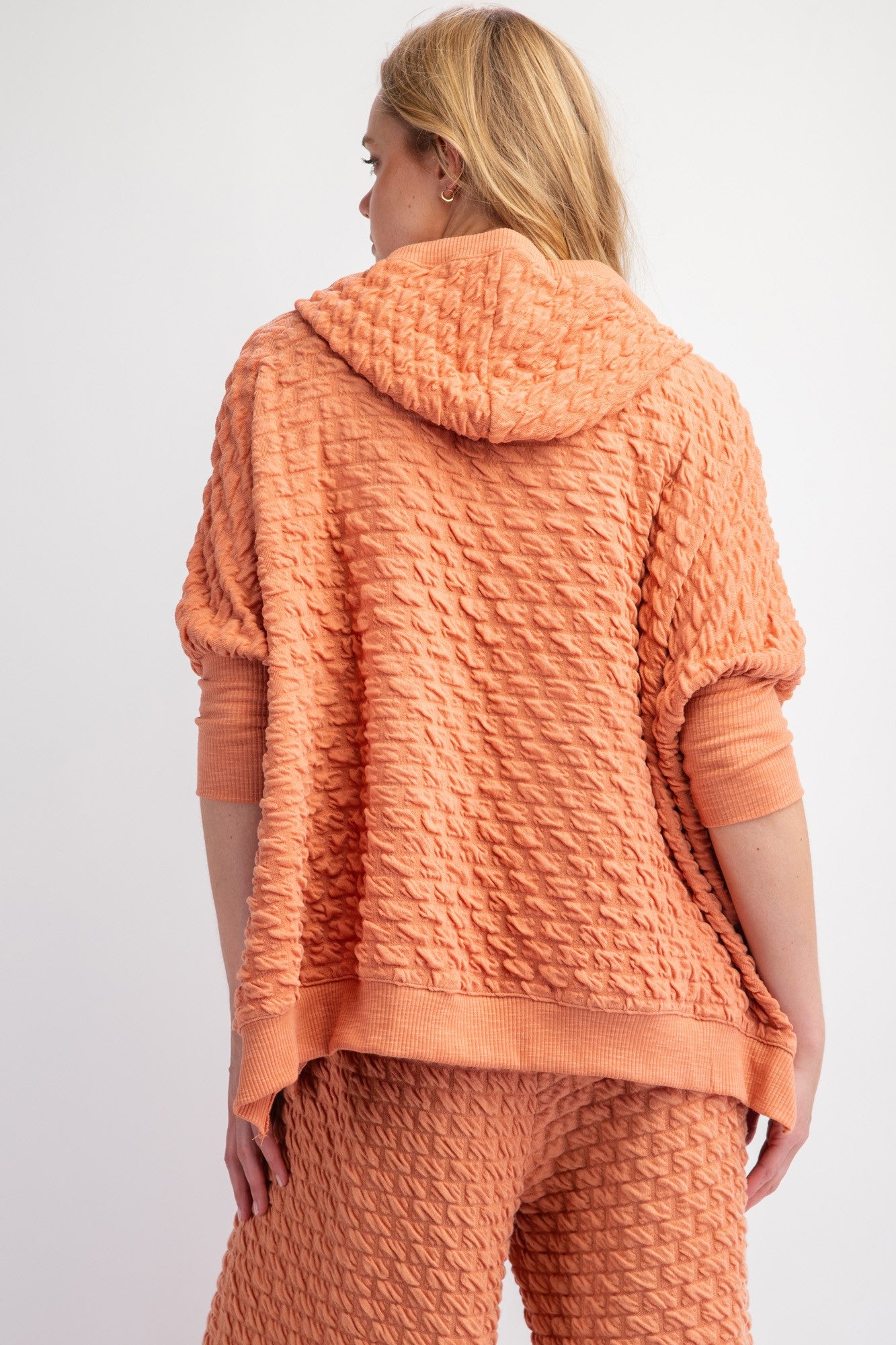 Puff Textured Hacci Knit Pullover