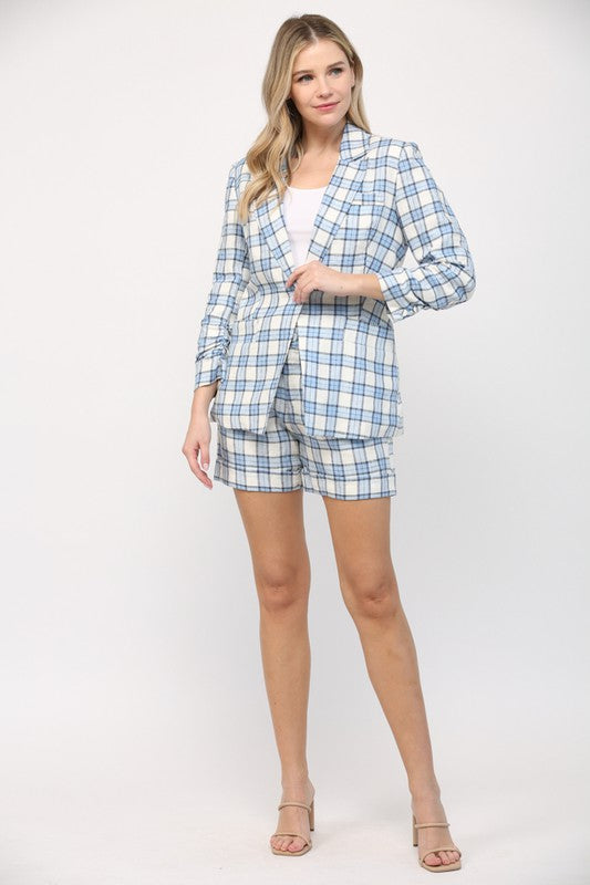 The Club Kat Plaid Linen Blazer