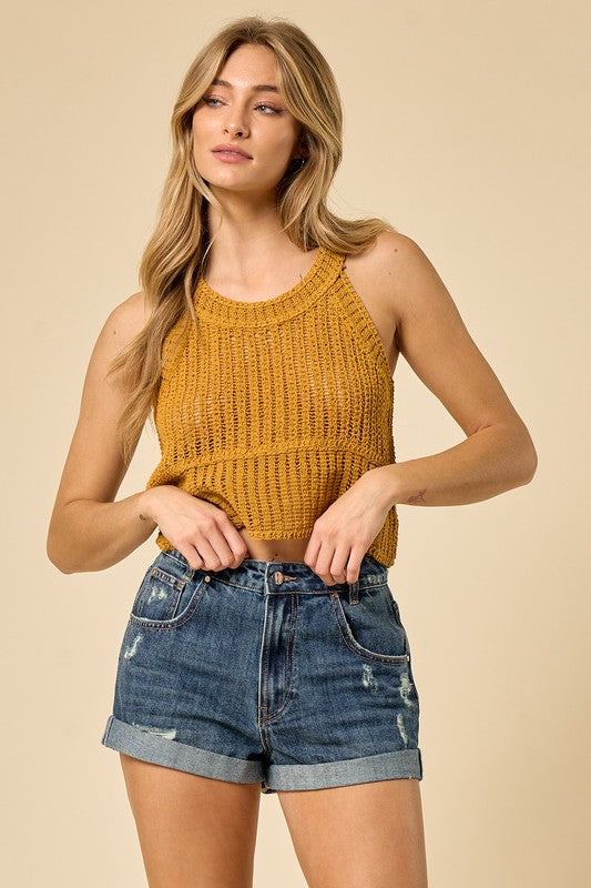 The Preston Crop Crochet Top