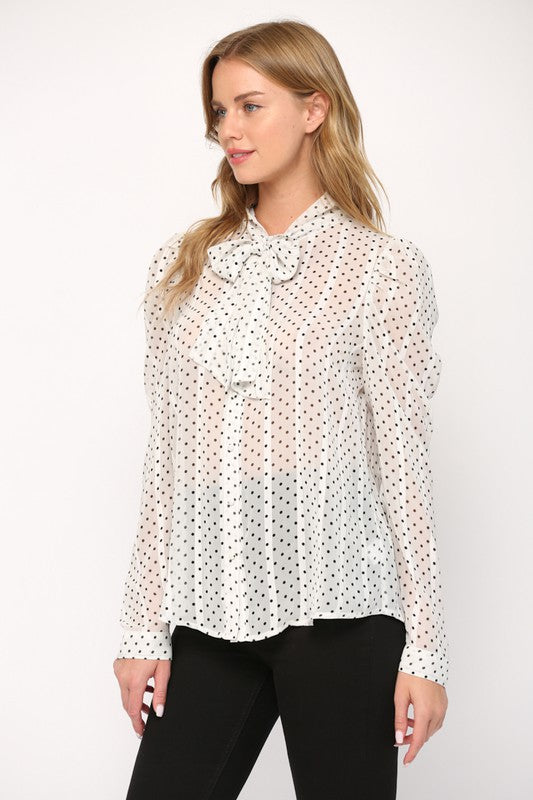 The Mellie Kat Neck Tied Blouse